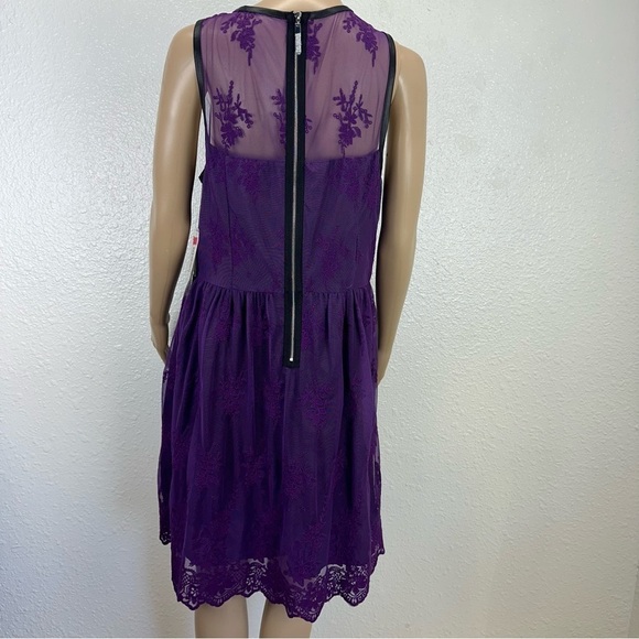 Kensie purple Dress Lace Overlay Fit & Flare Party Whimsigoth Fairy Goth sheer L - Picture 12 of 16